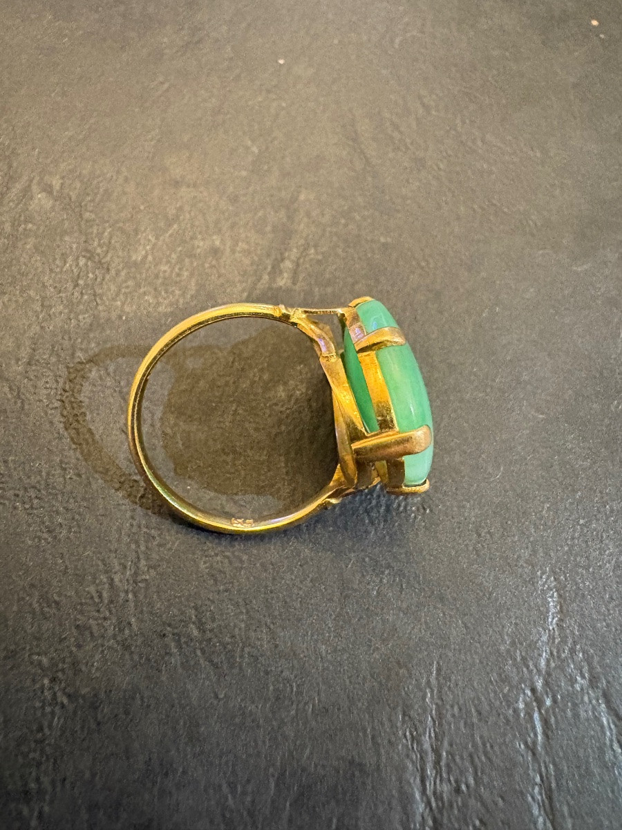 Ancienne bague en or et jade-photo-2