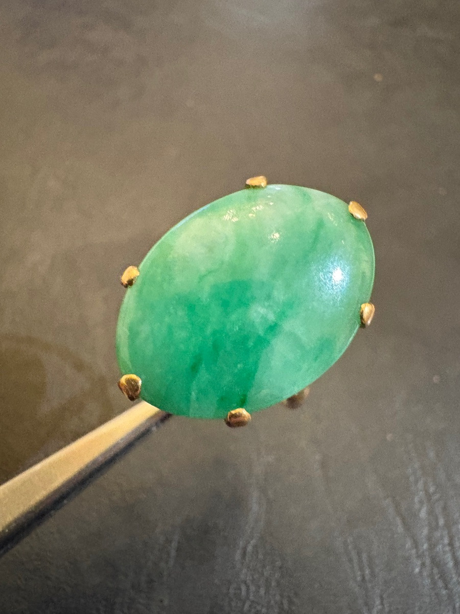 Ancienne bague en or et jade-photo-4