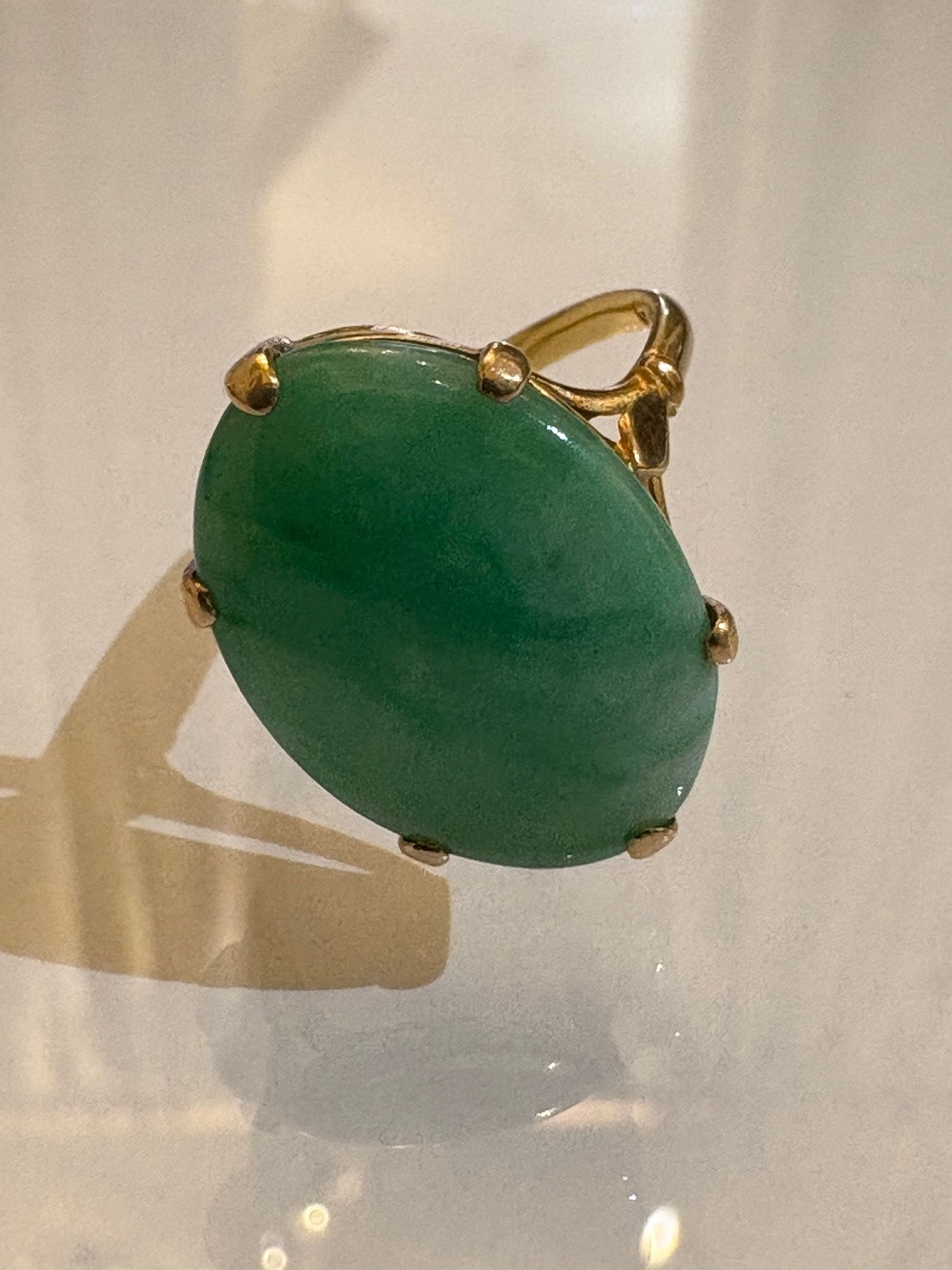 Ancienne bague en or et jade-photo-5