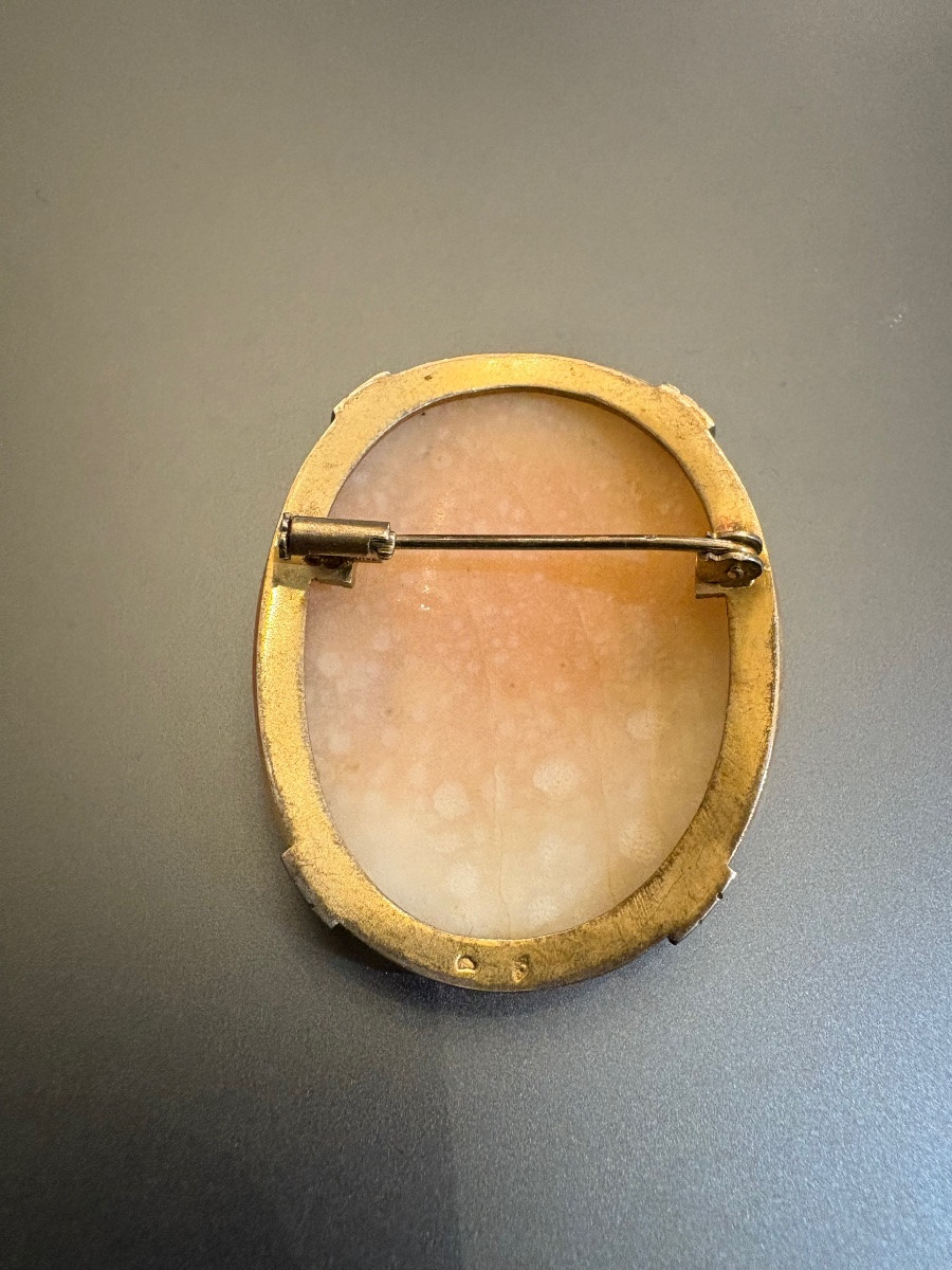 Antique Silver Brooch With Shell Cameo-photo-3