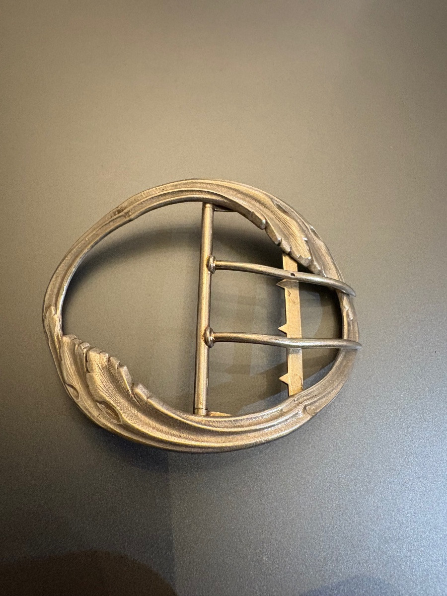 Art Nouveau: Silver Belt Buckle (800/1000).-photo-4