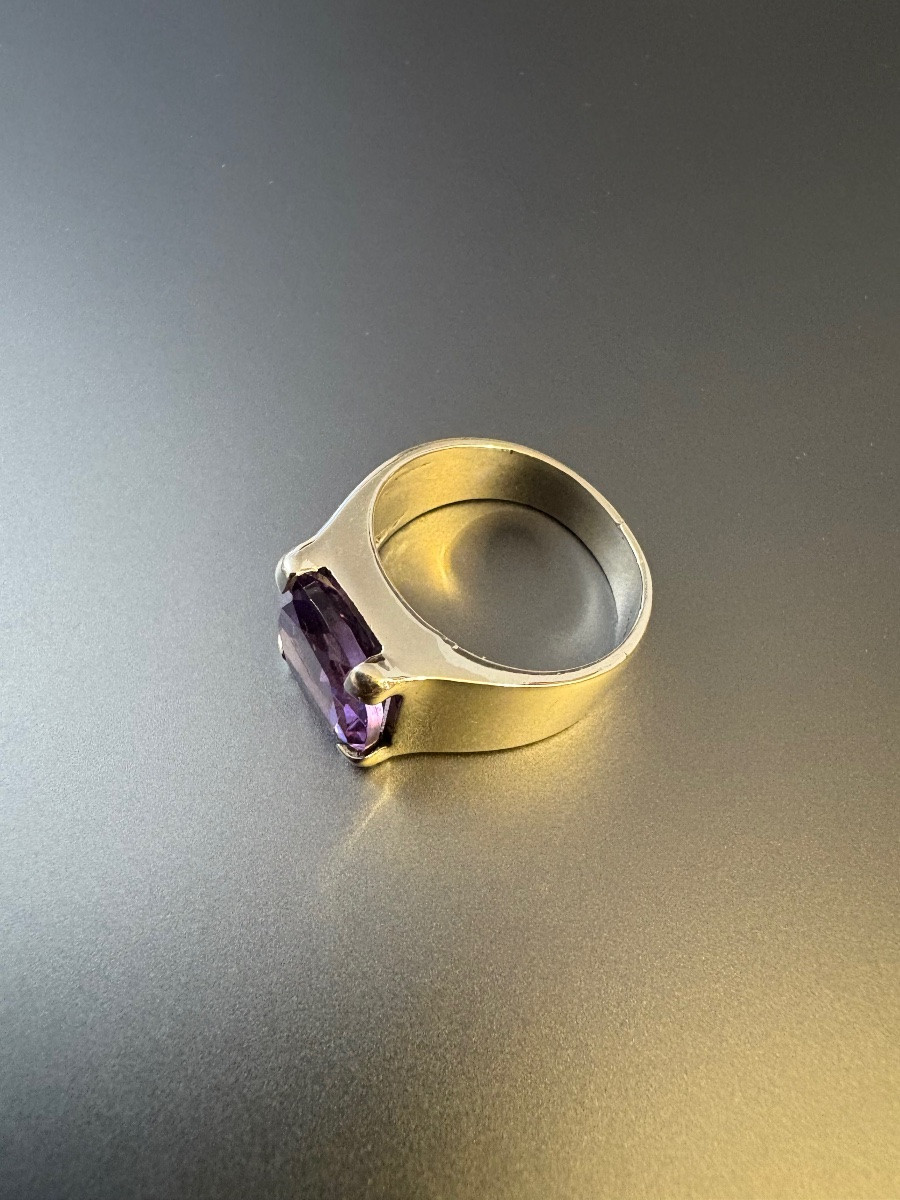 Vintage: Ring In 925/1000 Silver And Amethyst.-photo-3