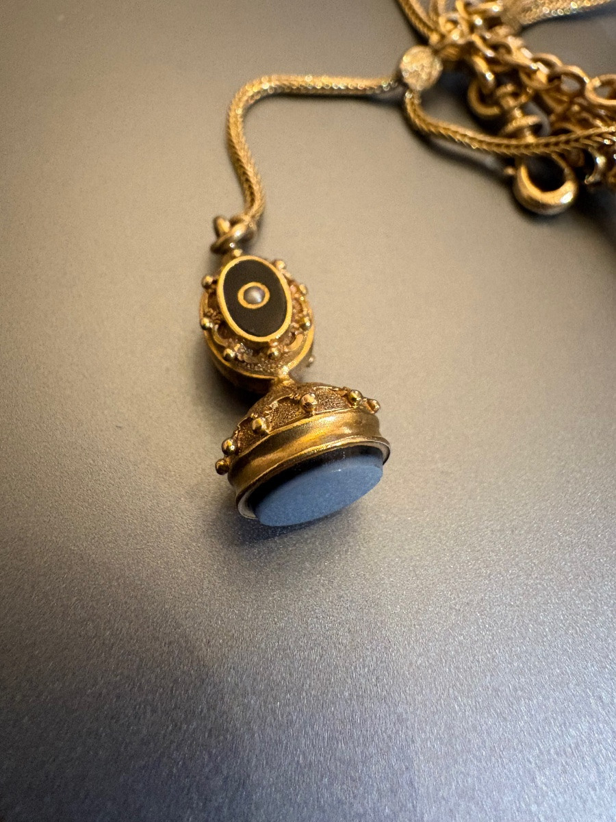 Antique Watch Chain In 18k Yellow Gold (750/1000).-photo-3