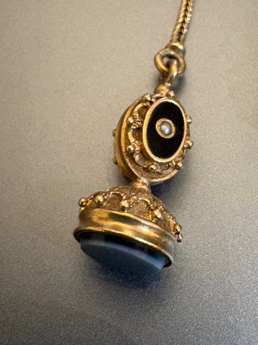 Antique Watch Chain In 18k Yellow Gold (750/1000).-photo-4