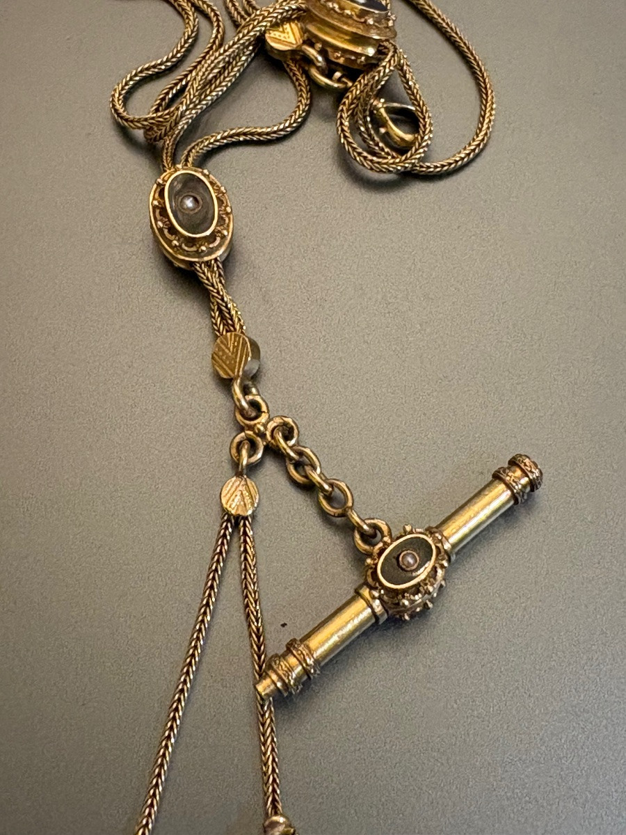 Antique Watch Chain In 18k Yellow Gold (750/1000).-photo-2