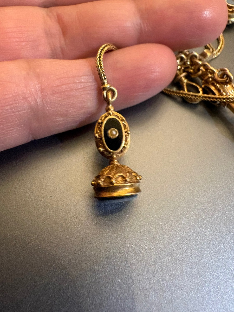 Antique Watch Chain In 18k Yellow Gold (750/1000).-photo-4