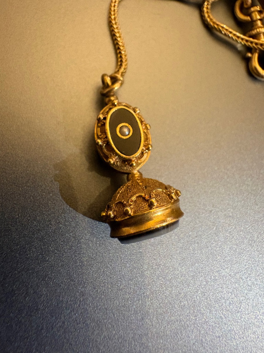 Antique Watch Chain In 18k Yellow Gold (750/1000).-photo-6