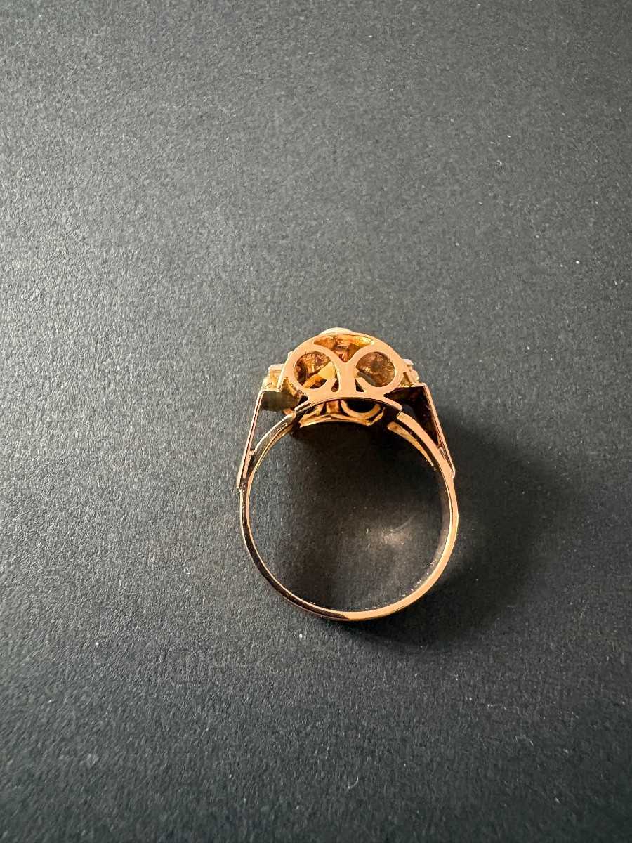 Tank Ring In Gold, Pearl And Diamonds-photo-4