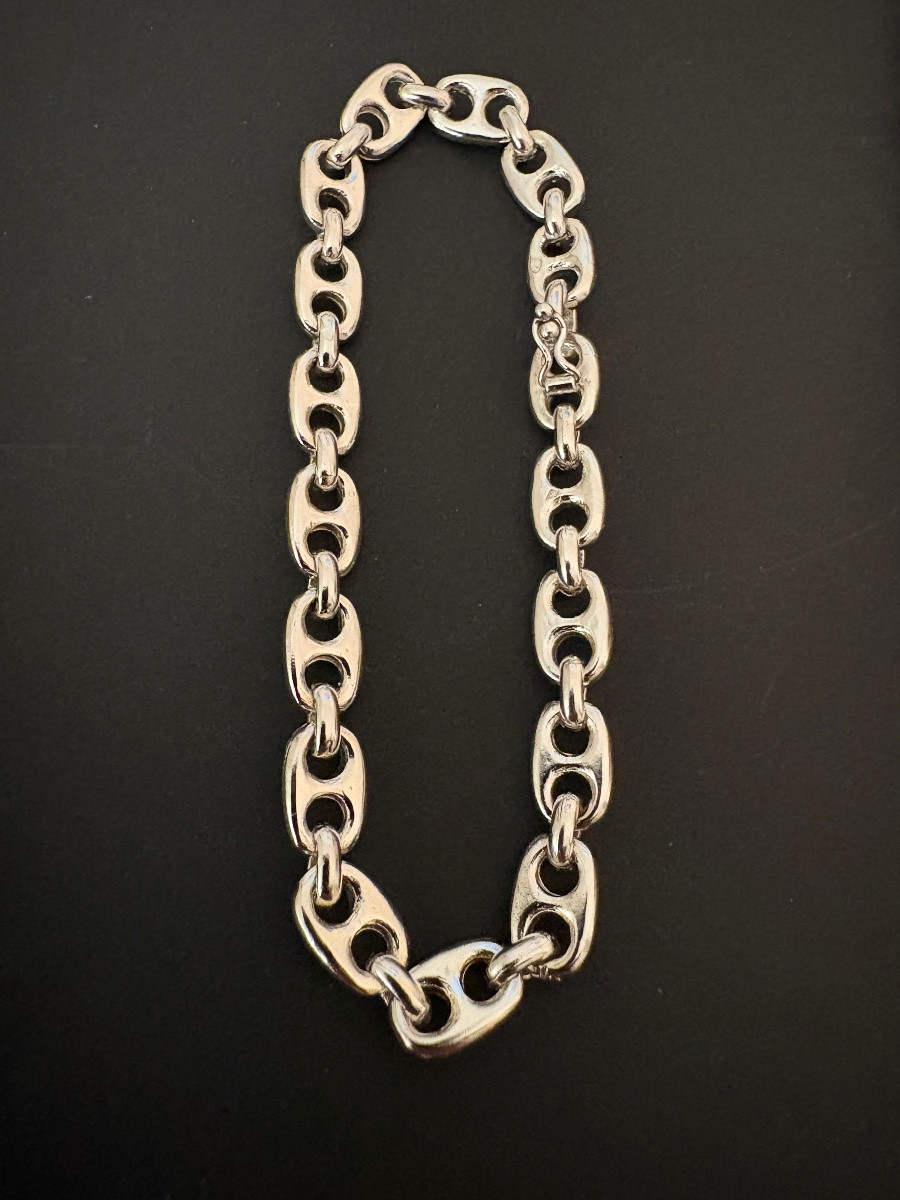 Vintage: Parure sautoir et bracelet en argent 925/1000 eme.-photo-2