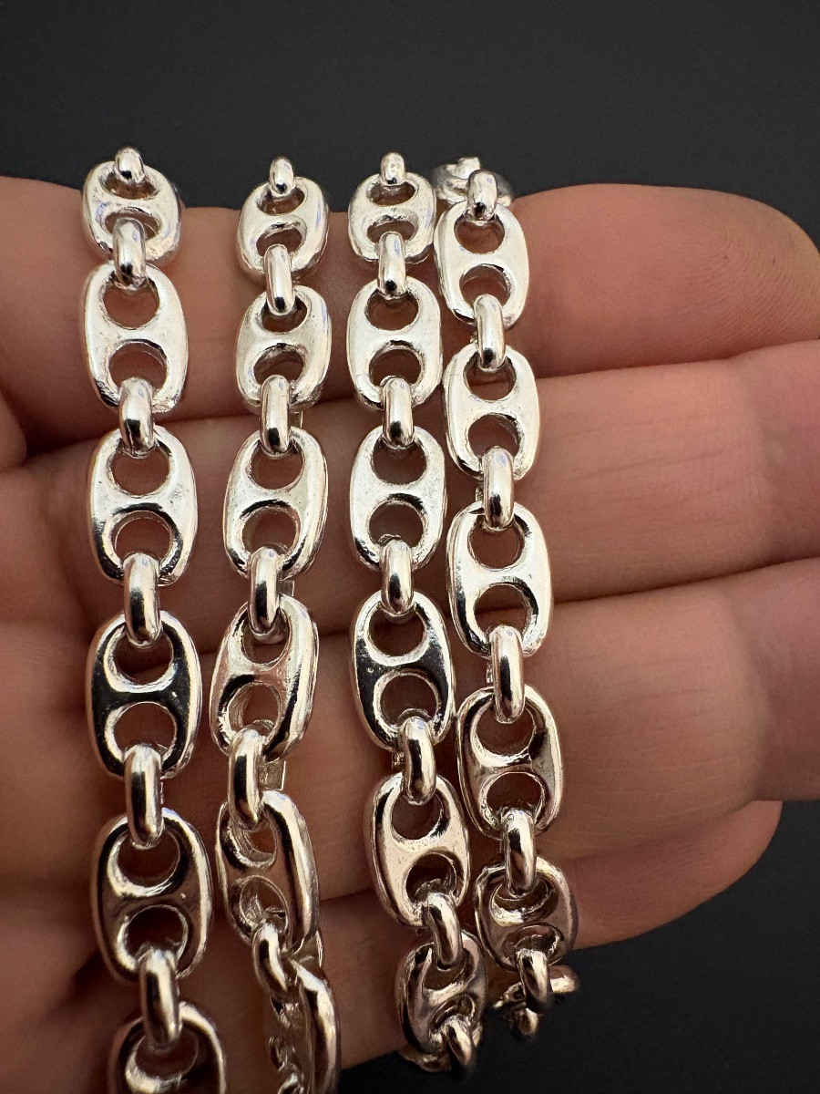 Vintage: Parure sautoir et bracelet en argent 925/1000 eme.-photo-5