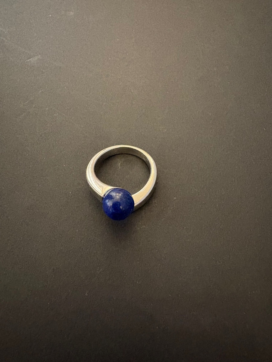 Bague en argent 925/1000 et lapis-lazuli -photo-2