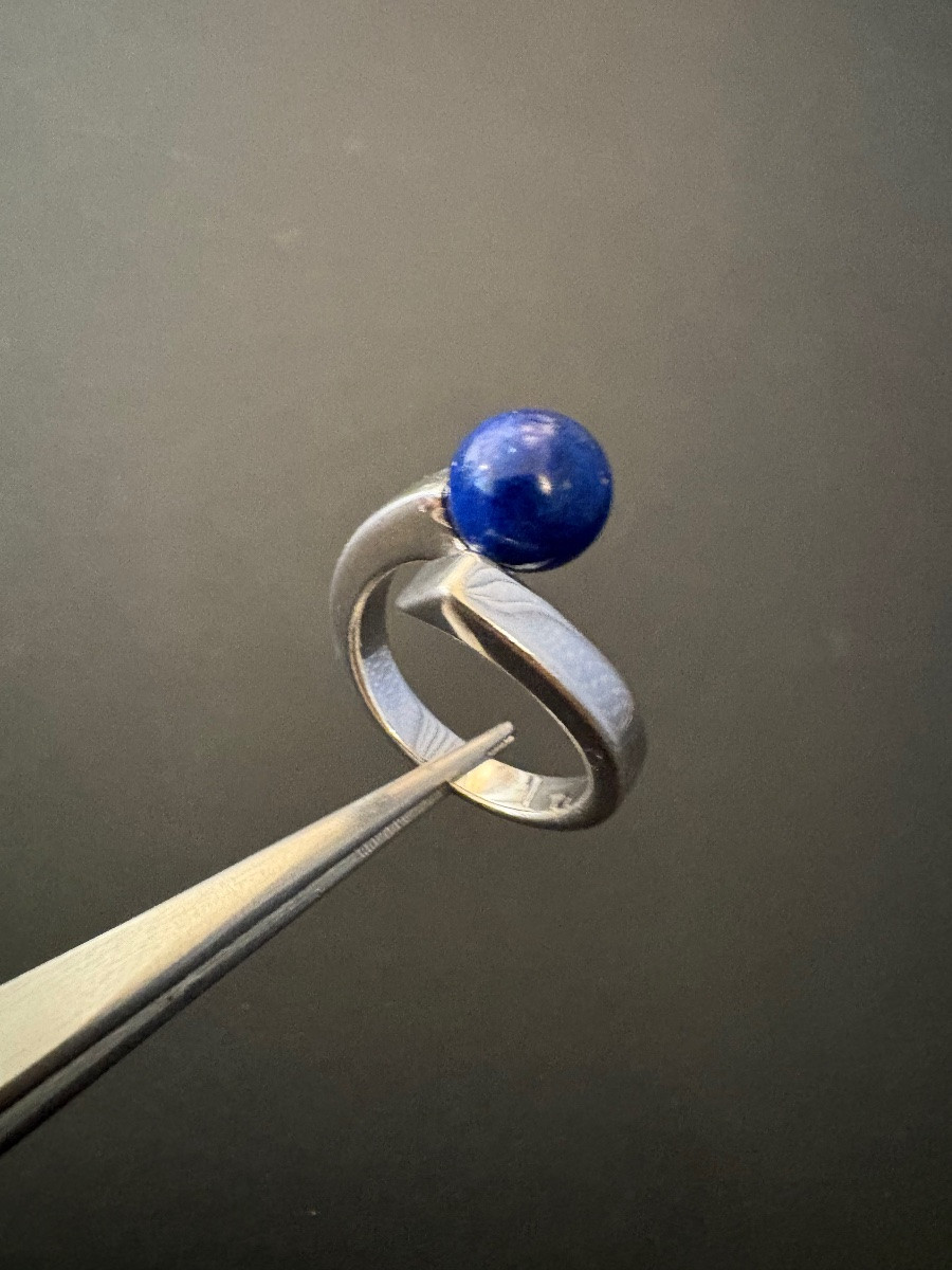 Bague en argent 925/1000 et lapis-lazuli -photo-4