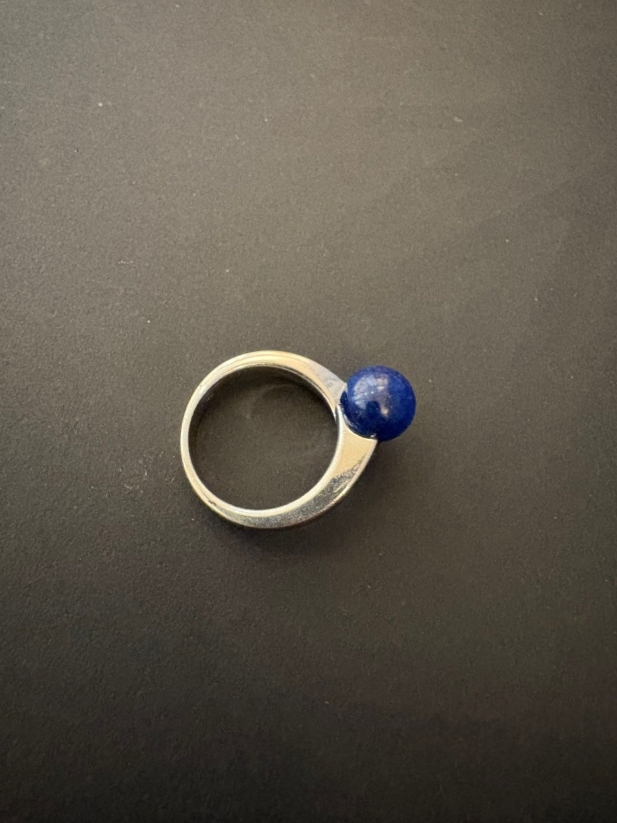 Bague en argent 925/1000 et lapis-lazuli -photo-1