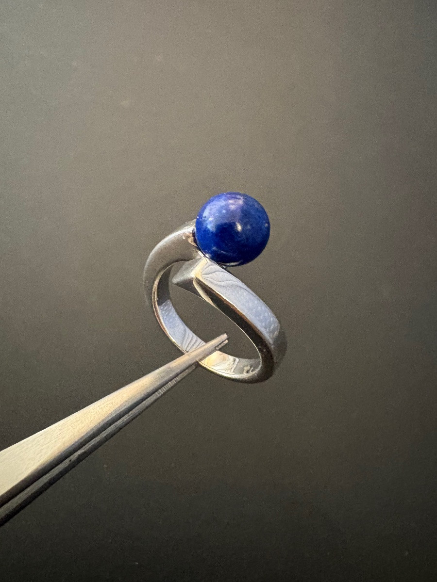 Bague en argent 925/1000 et lapis-lazuli -photo-3
