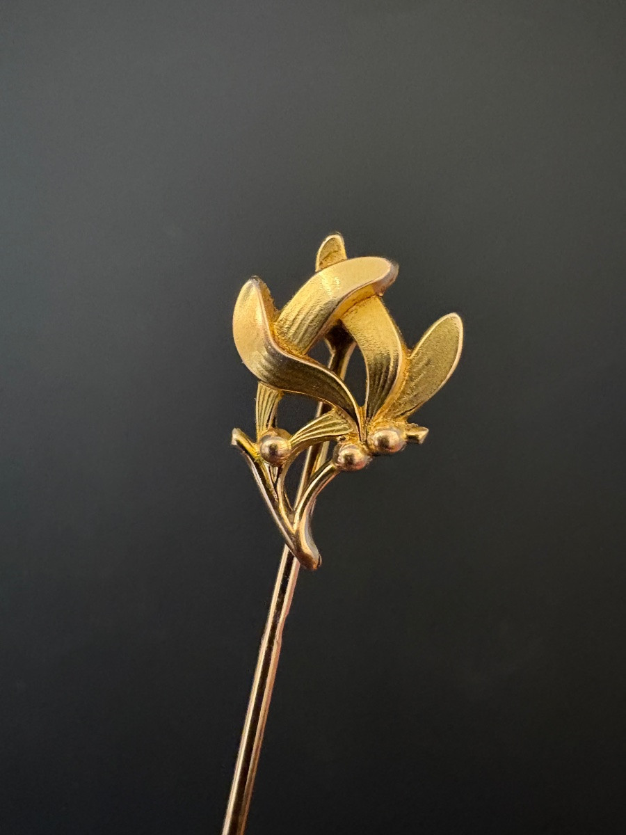 Art Nouveau: Two Gold-plated Tie Pins-photo-2