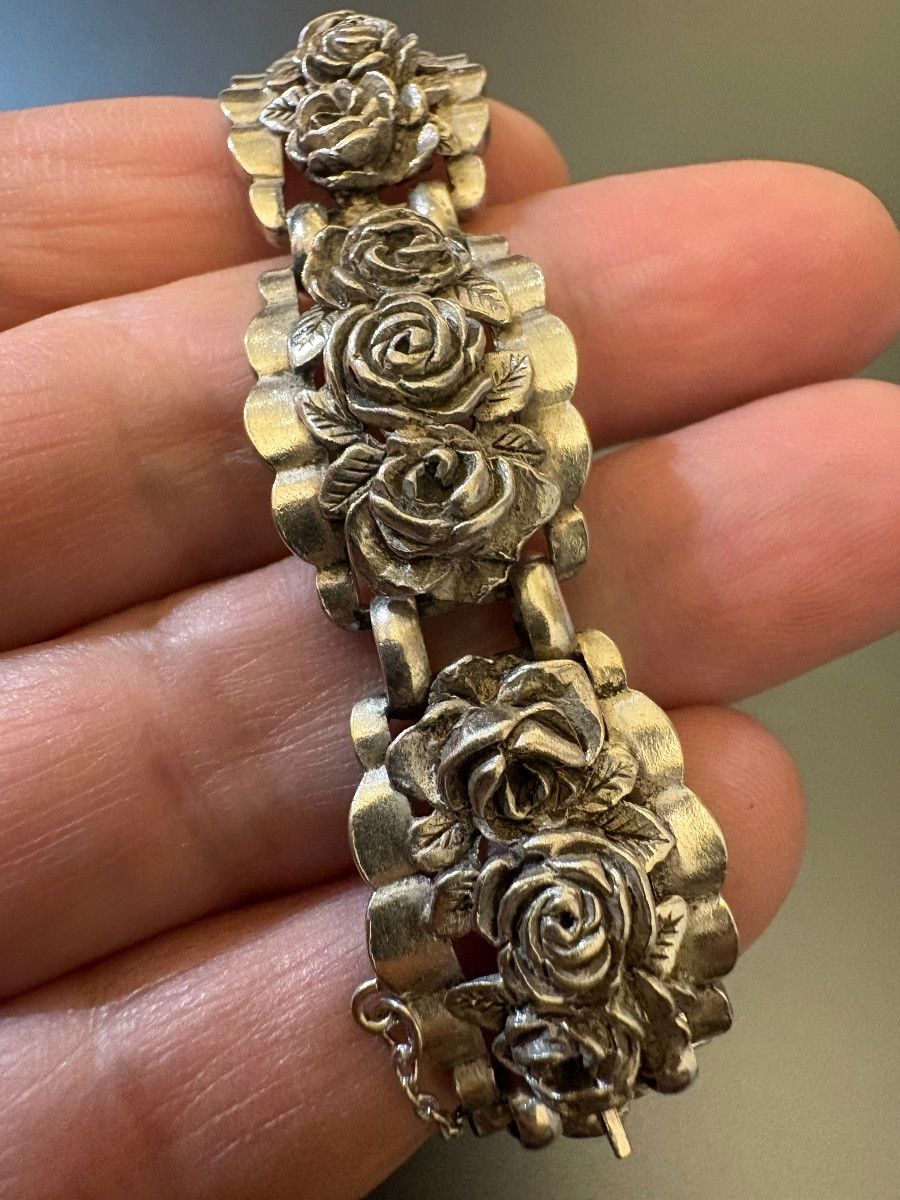 Circa 1950: Bracelet In Silver Min 800/1000 Eme.-photo-2