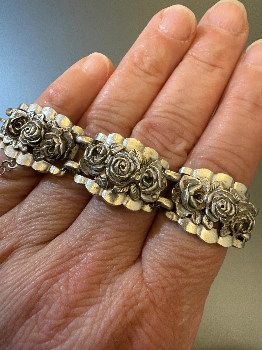 Circa 1950: Bracelet In Silver Min 800/1000 Eme.-photo-3