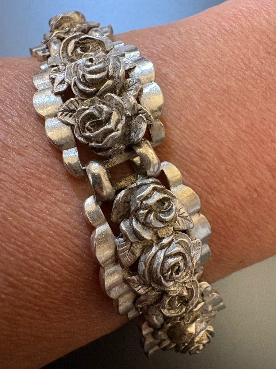 Circa 1950: Bracelet In Silver Min 800/1000 Eme.