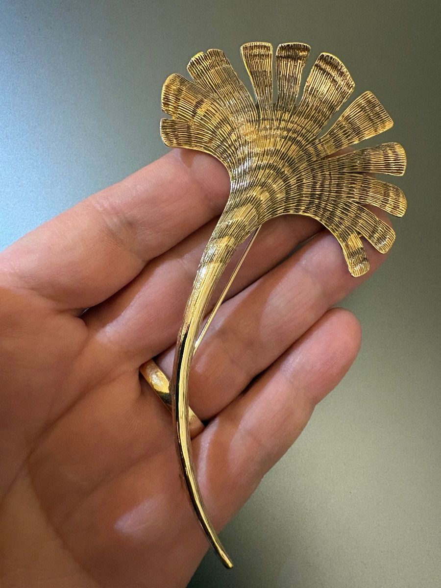 Pierre Lang: Gold Plate Desing Brooch. Austria.-photo-2