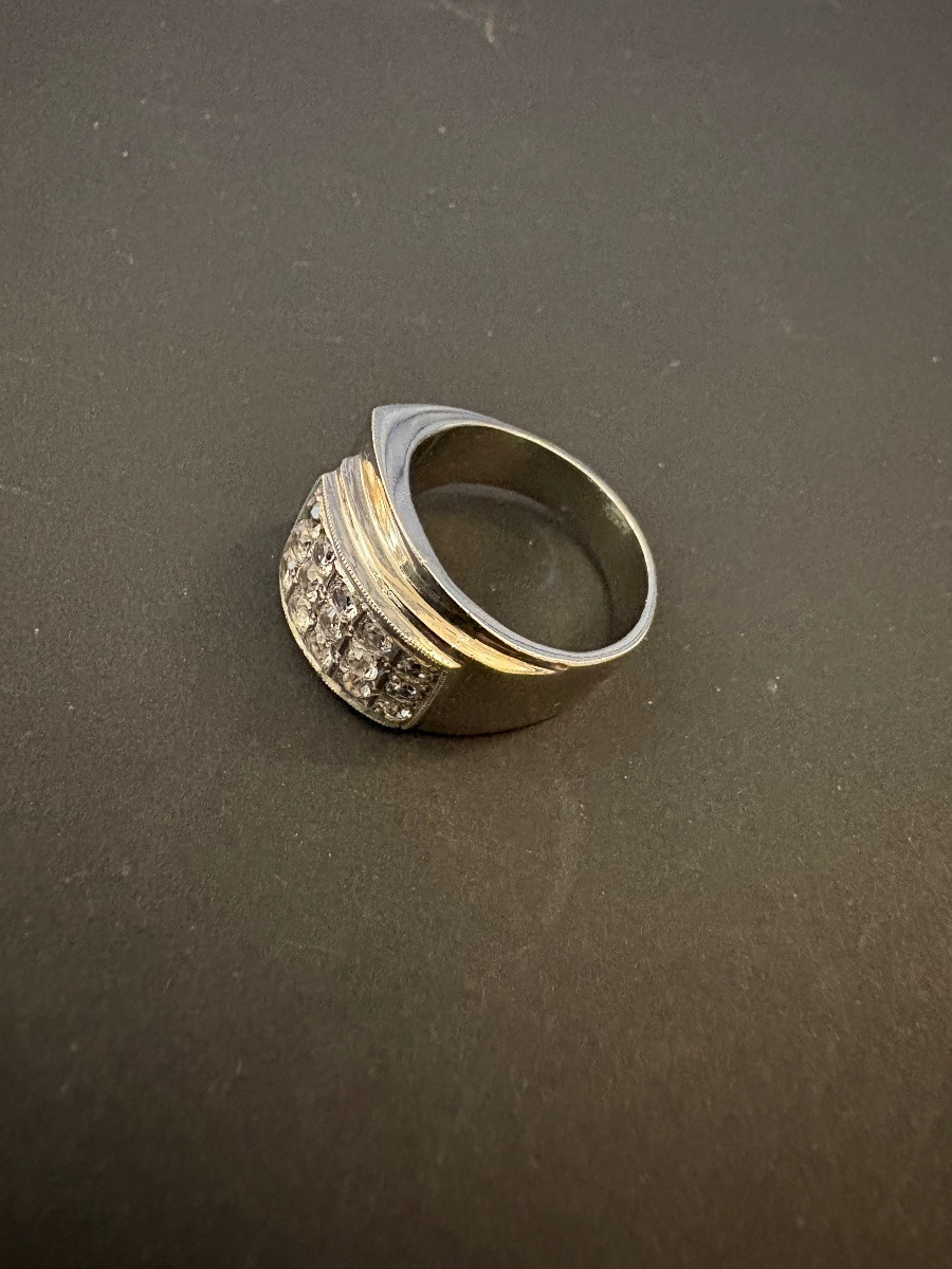 800/1000th Silver And White Stone Tank Ring-photo-4
