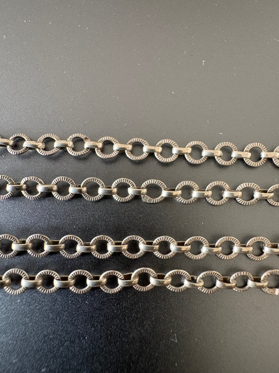 Antigua chaîne de montre en argent 800/1000 eme.-photo-2