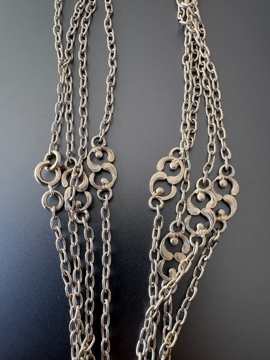 Ancienne chaîne de montre en argent 800/1000 eme.