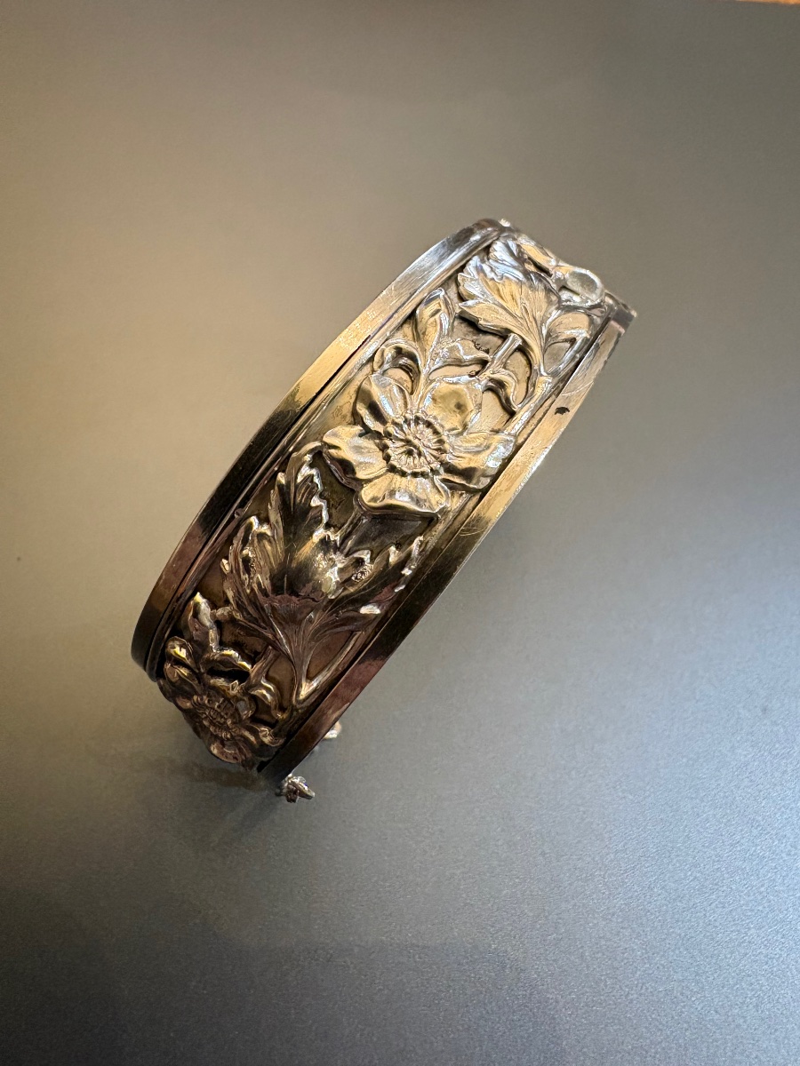Ancien bracelet demi rigide en argent 800/1000 eme-photo-3