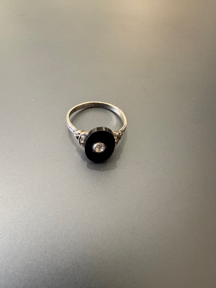 Bague Art Deco en argent 800/1000 eme. -photo-1