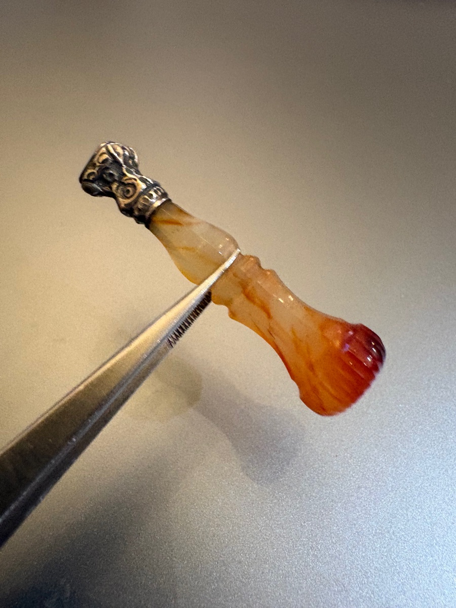 19th Century: Agate And Silver Sealing Stamp
