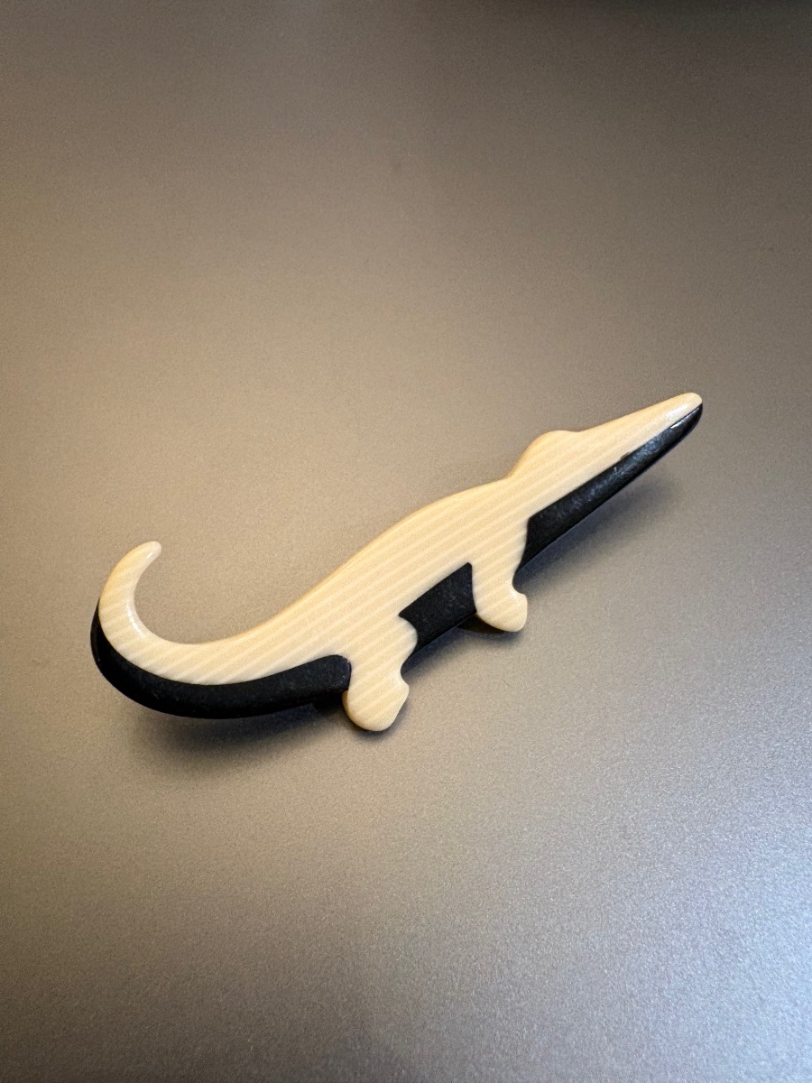Art déco: Broche Crocodrile en bakelite-photo-2