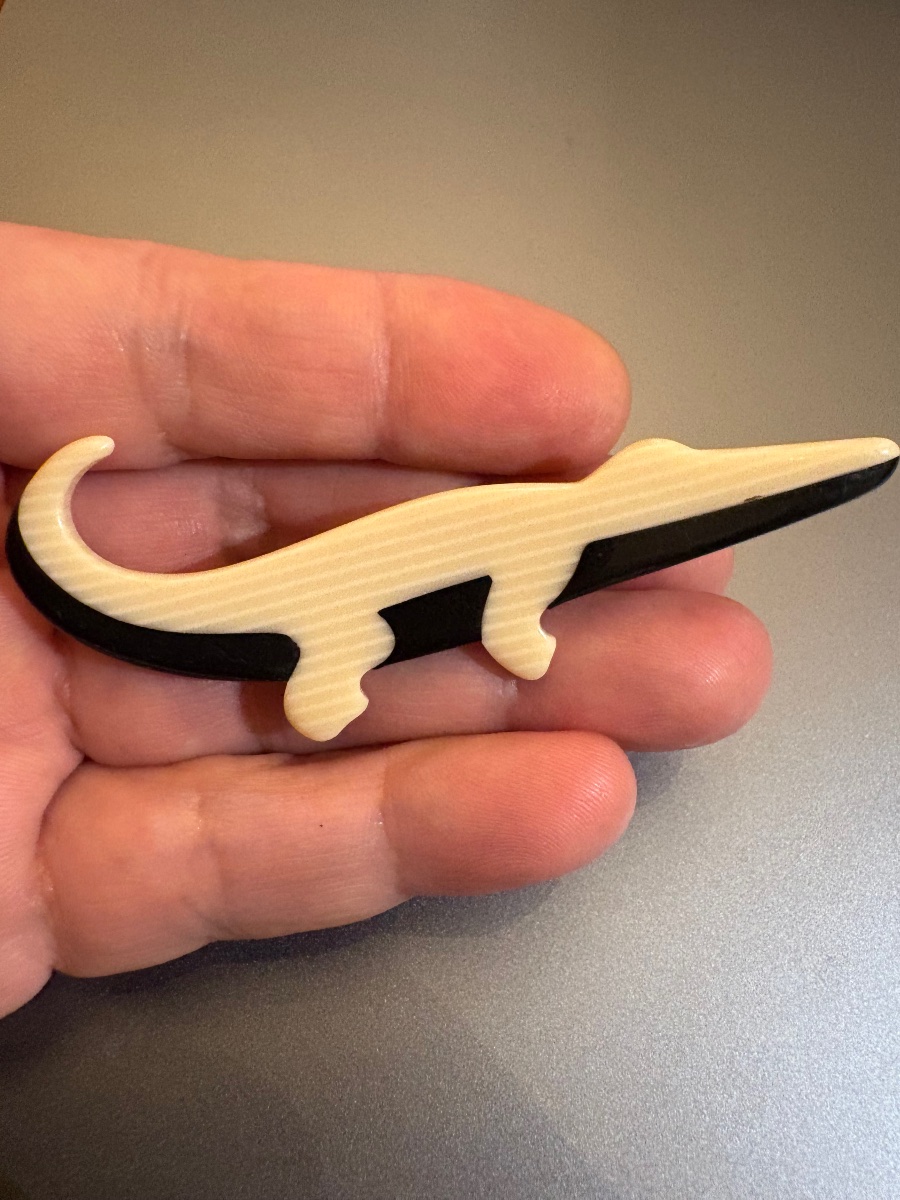 Art déco: Broche Crocodrile en bakelite-photo-3