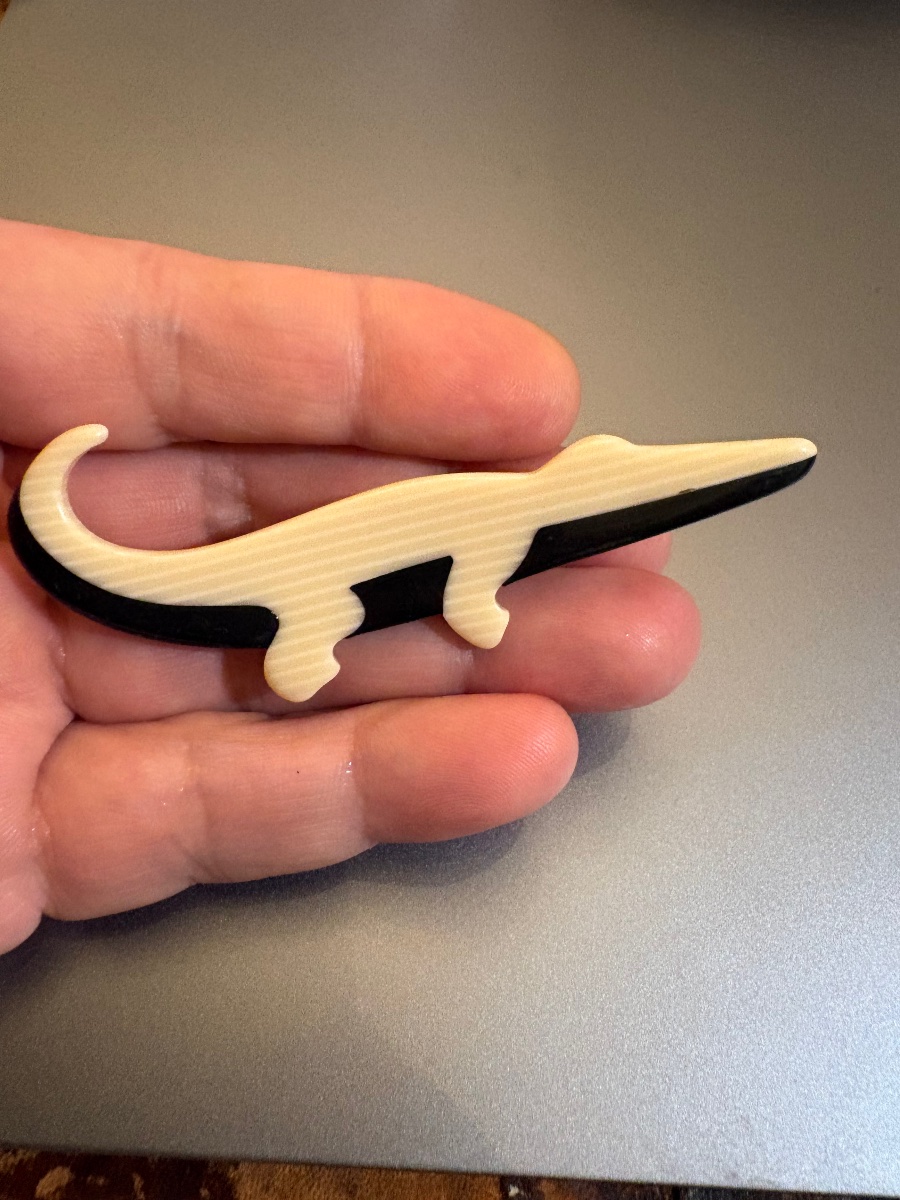 Art déco: Broche Crocodrile en bakelite-photo-2