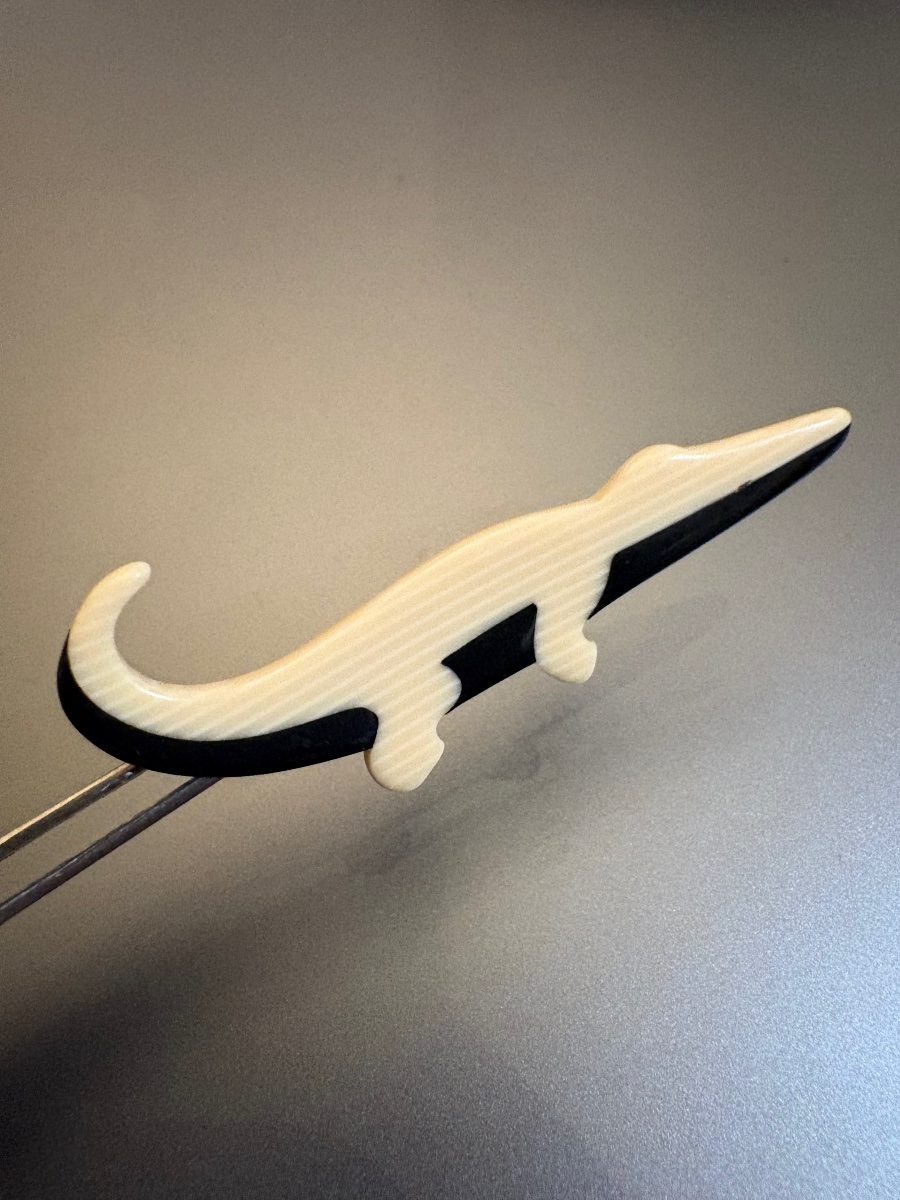 Art déco: Broche Crocodrile en bakelite-photo-3