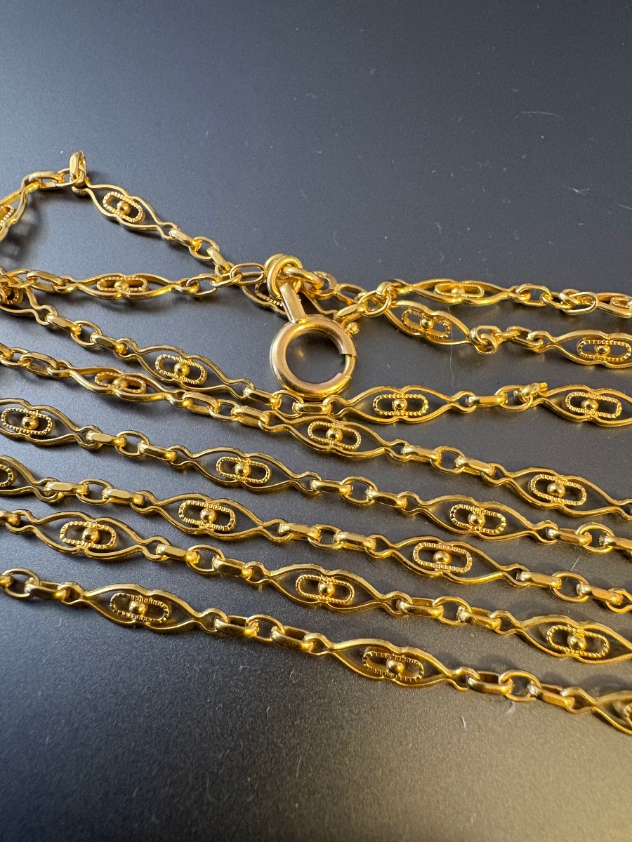 Antique Gold-plated Watch Chain.-photo-3