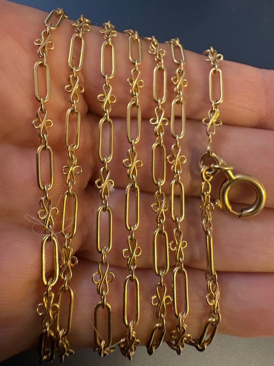 Antique Gold-plated Watch Chain.-photo-3