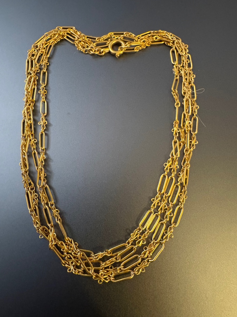 Antique Gold-plated Watch Chain.