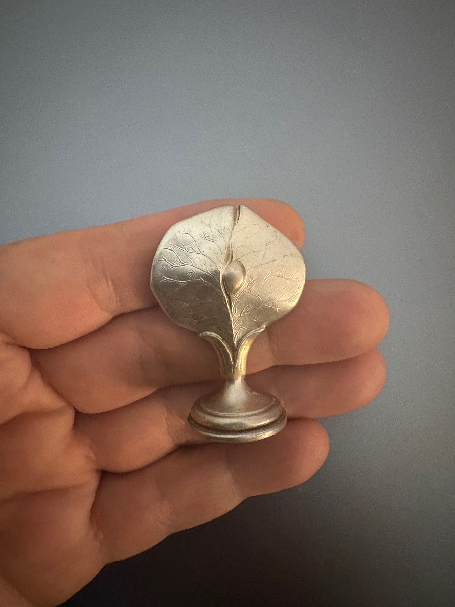 Art Nouveau: Cachet Sceau en argent 800/1000 ( sanglier ). -photo-1