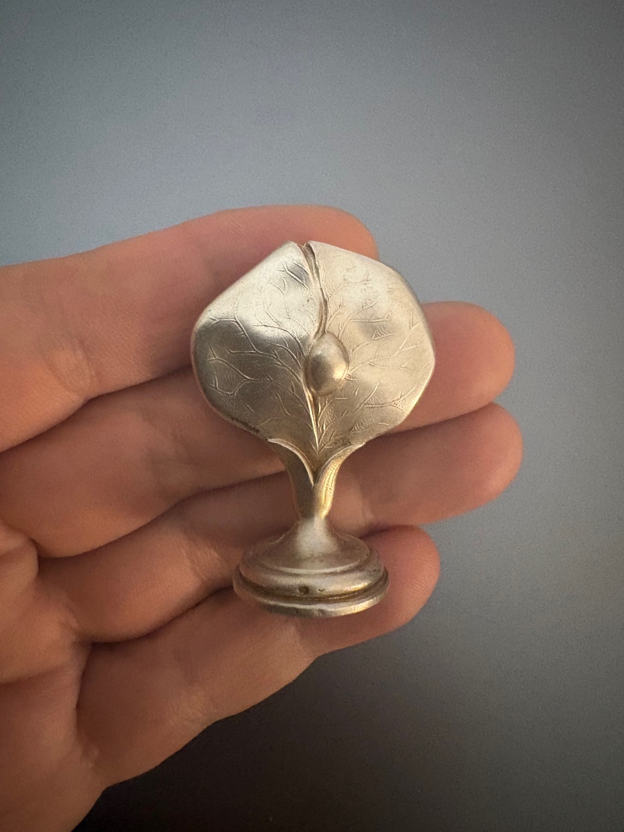 Art Nouveau: Cachet Sceau en argent 800/1000 ( sanglier ). -photo-4