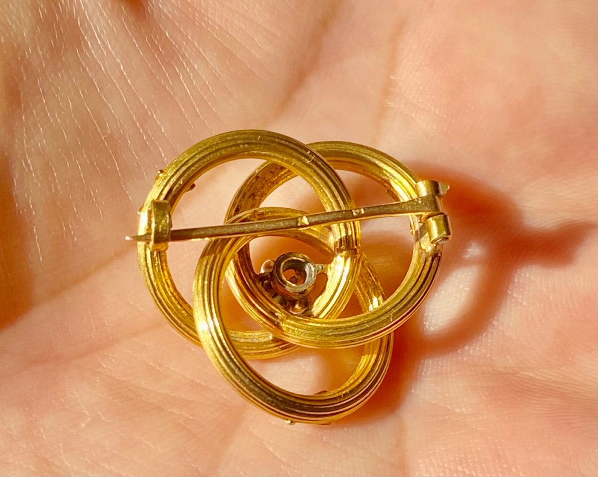 Ancienne Broche Tourbillon  En Or Et Diamant-photo-3