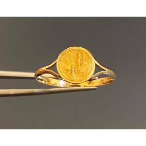 Old Miraculous Medal Ring In Gold