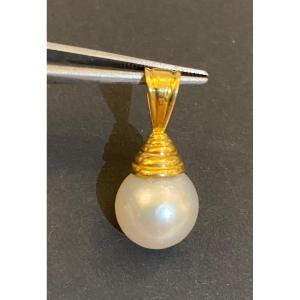 Gold Pendant And Cultured Pearl