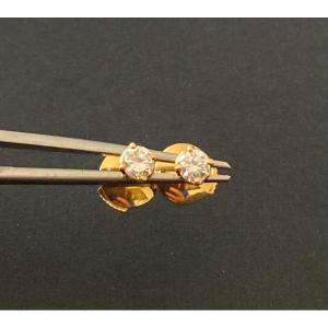 Pair Of Gold And Diamond Stud Earrings