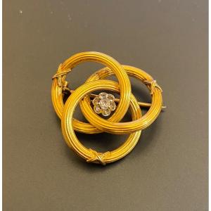 Ancienne Broche Tourbillon Or Et Diamant 