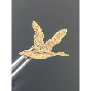 Old Goose Brooch In 800/1000 Eme Silver