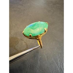 Ancienne bague en or et jade