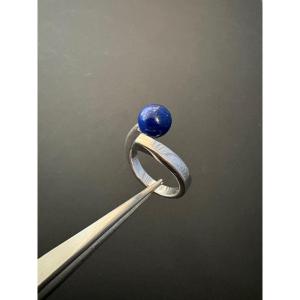 Bague en argent 925/1000 et lapis-lazuli 