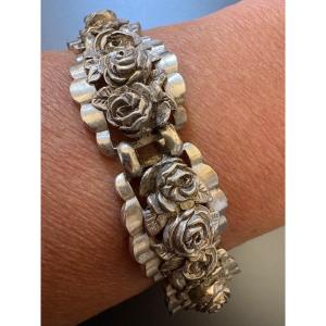 Circa 1950: Bracelet en argent min 800/1000 eme.