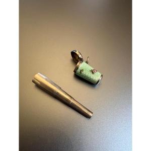 Porte - cigarettes télescopique Art Deco et étui en argent 800/1000 eme.