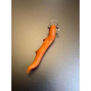 Ancien pendentif en argent 800/1000 et corail.