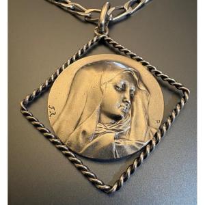 Ancienne medaille religieuse en argent 800/1000 eme